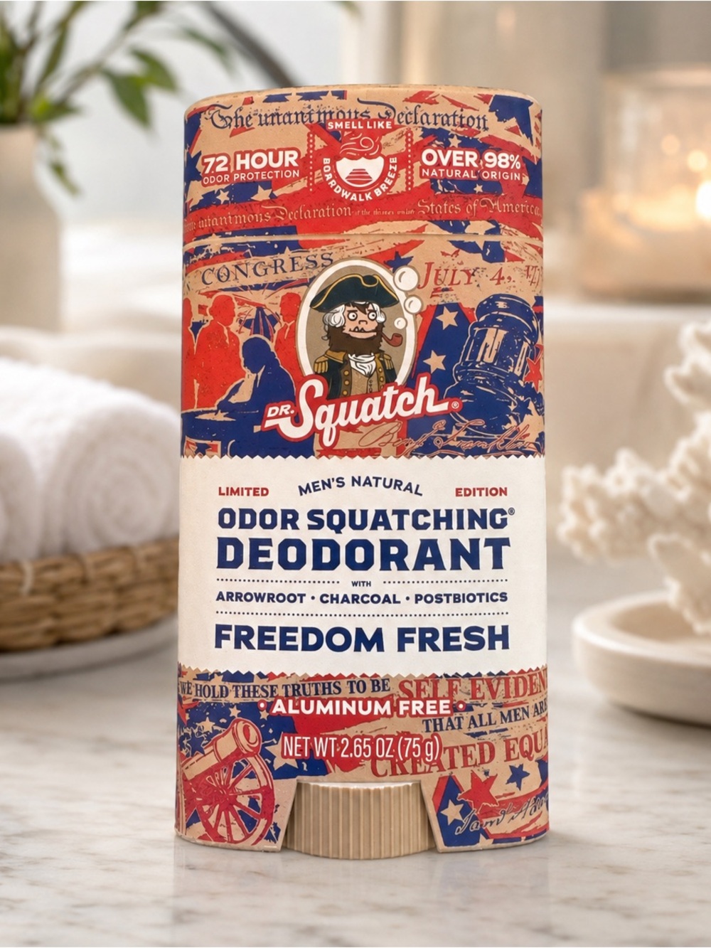 Dr. Squatch Freedom Fresh 250th Anniversary Deodorant 2.65 oz Limited Ed